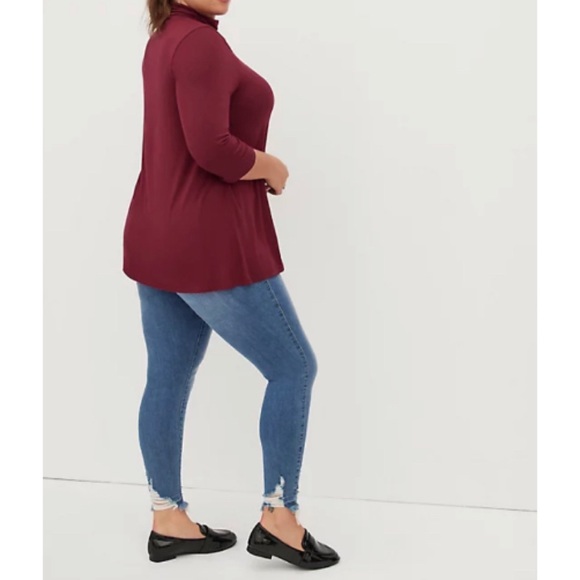 🆕 Super Soft Turtleneck Swing Short Sleeve Tee Top 1 1X 14 16 NWT Torrid New! - Picture 4 of 6